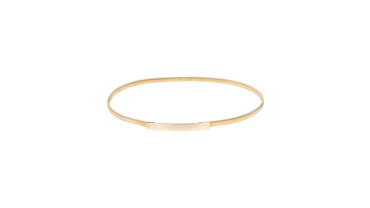 Women Metal Skinny Waist Belt With Closure Hook Size M