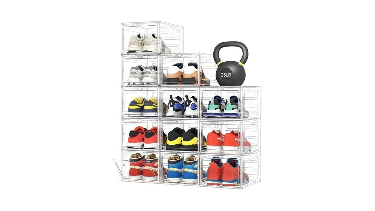 Pinkpum Upgraded Hard Shoe Storage Box 12 Pack X-large Fit