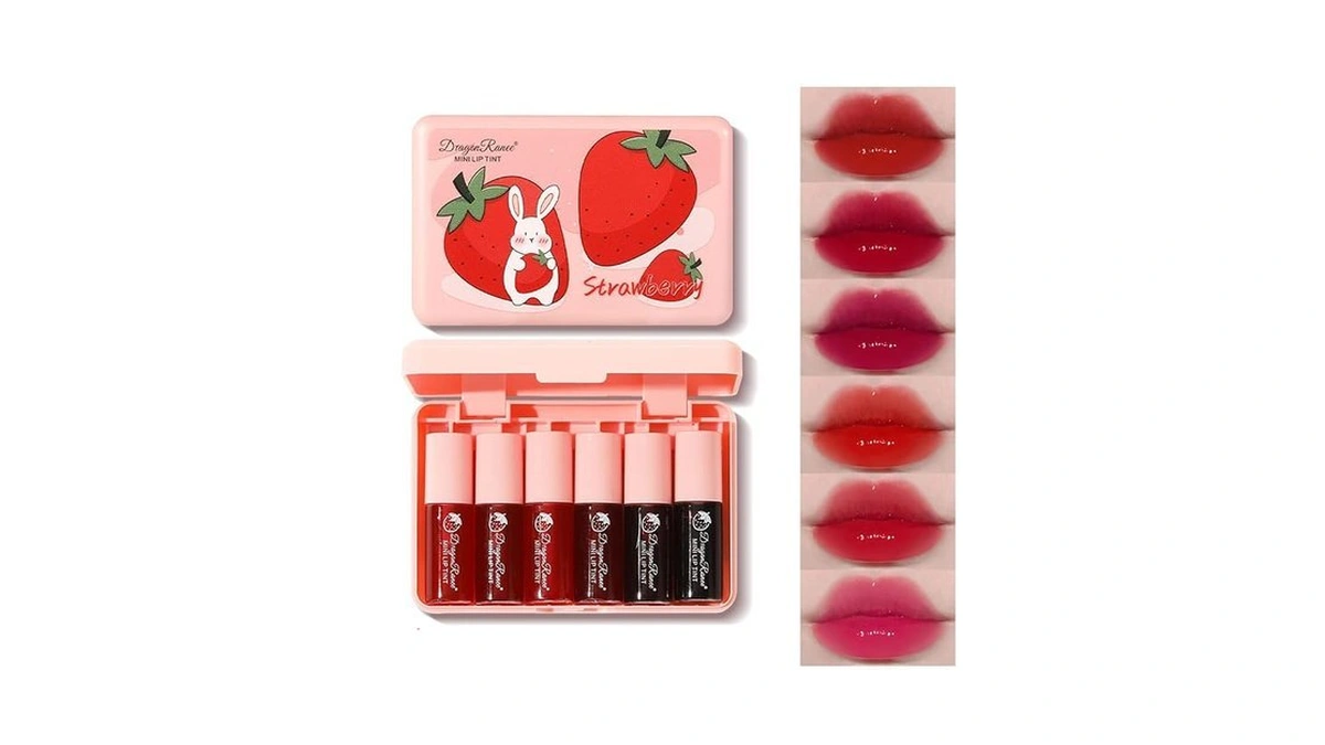 6 Colors Lip Tint Stain Set, Korean Makeup Lip Stain