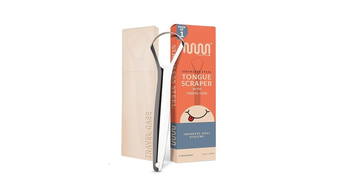 Mastermedi Tongue Scraper For Adults, 100% Stainless Steel Tongue Scrubber