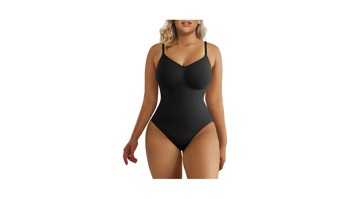 Shaperx Women's Tummy Control Shapewear Thong Bodysuit Seamless Waist Snatching