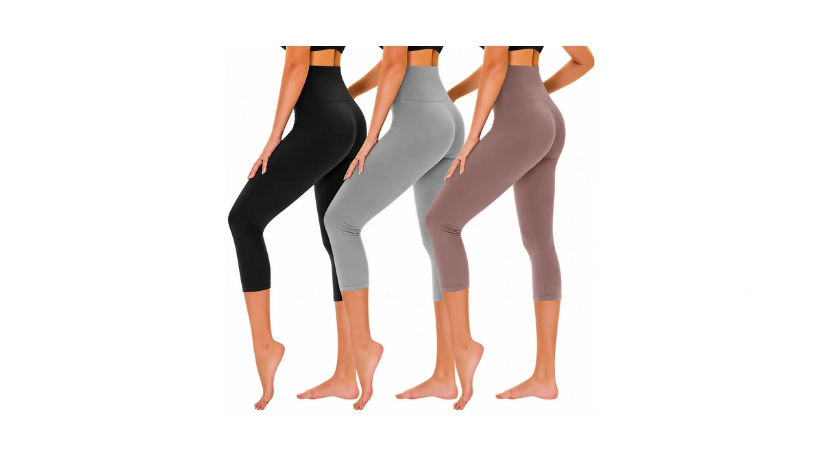 Tnnzeet Capri Leggings For Women - Yoga Pants Tummy Control
