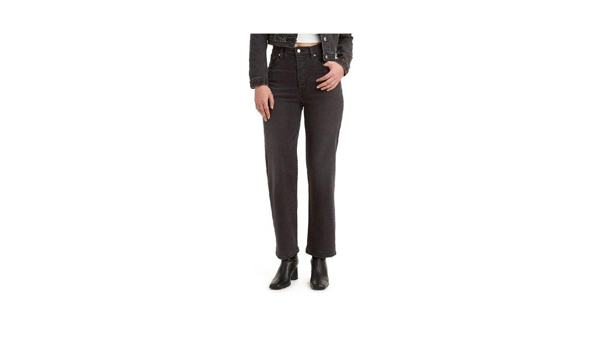 Levi's Women's Ribcage Straight Ankle Jeans, (new) Black Rinse, 27