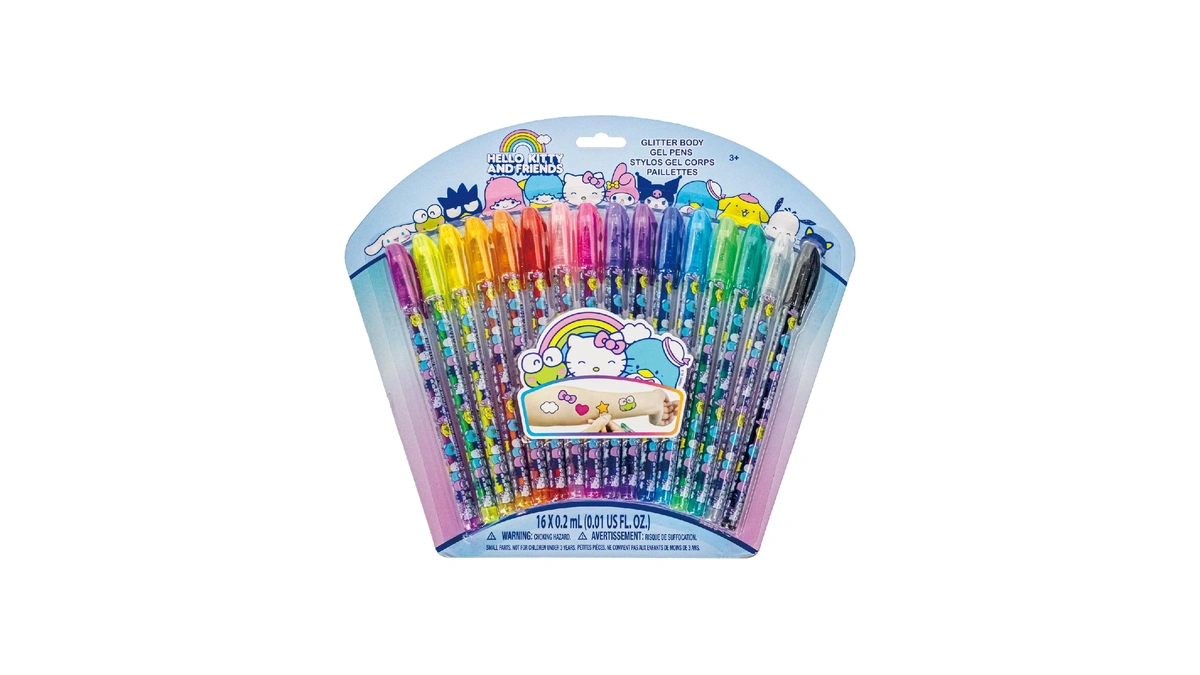 Hello Kitty And Friends 16 Piece Glitter Pen Body Art