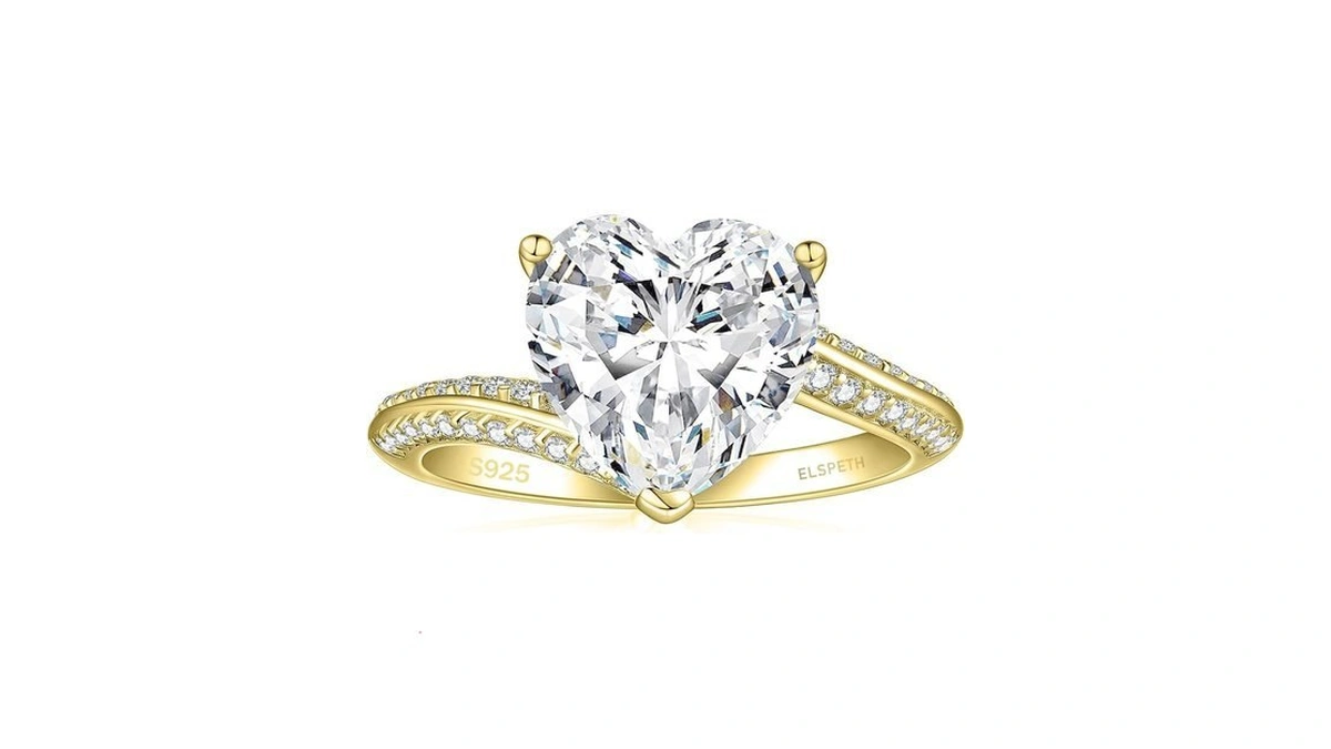 Elspeth 925 Sterling Silver Engagement Rings For Women 4ct Heart