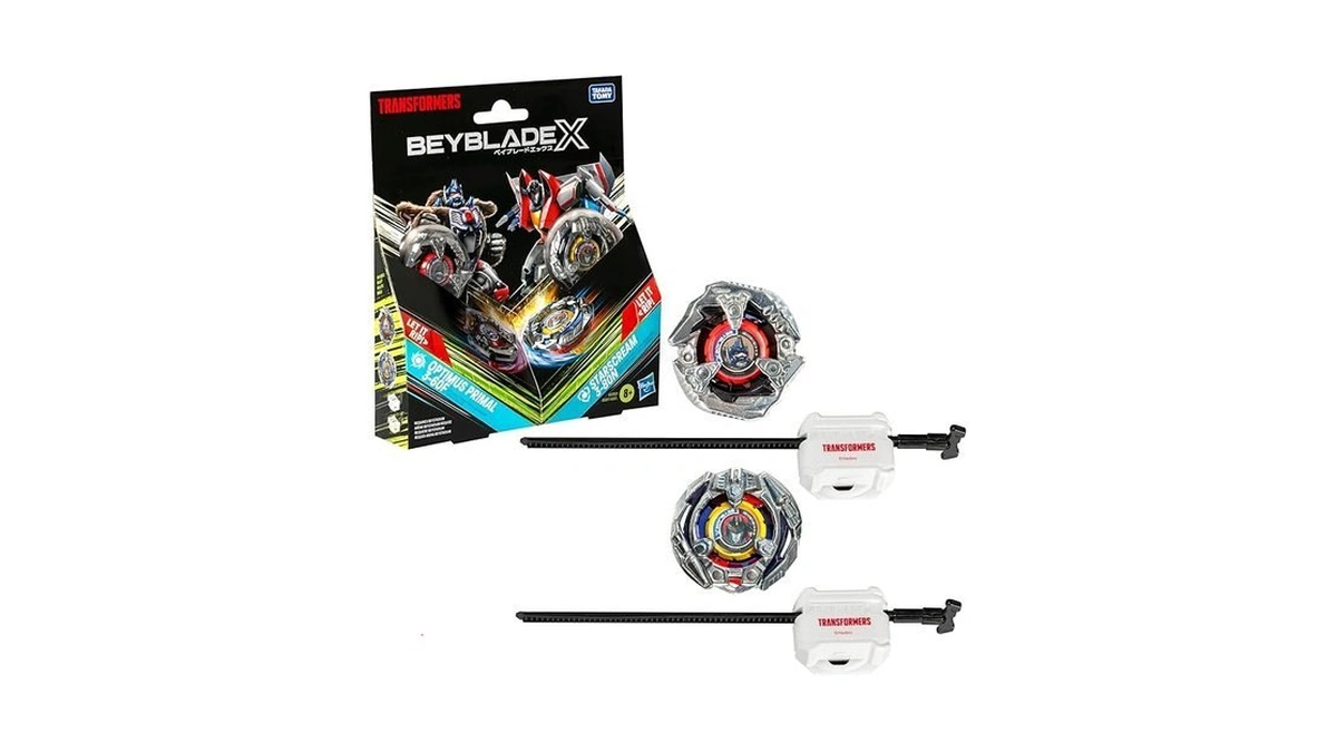 Beyblade X Transformers Collab Optimus Primal 3-60f Vs. Starscream 3-80n