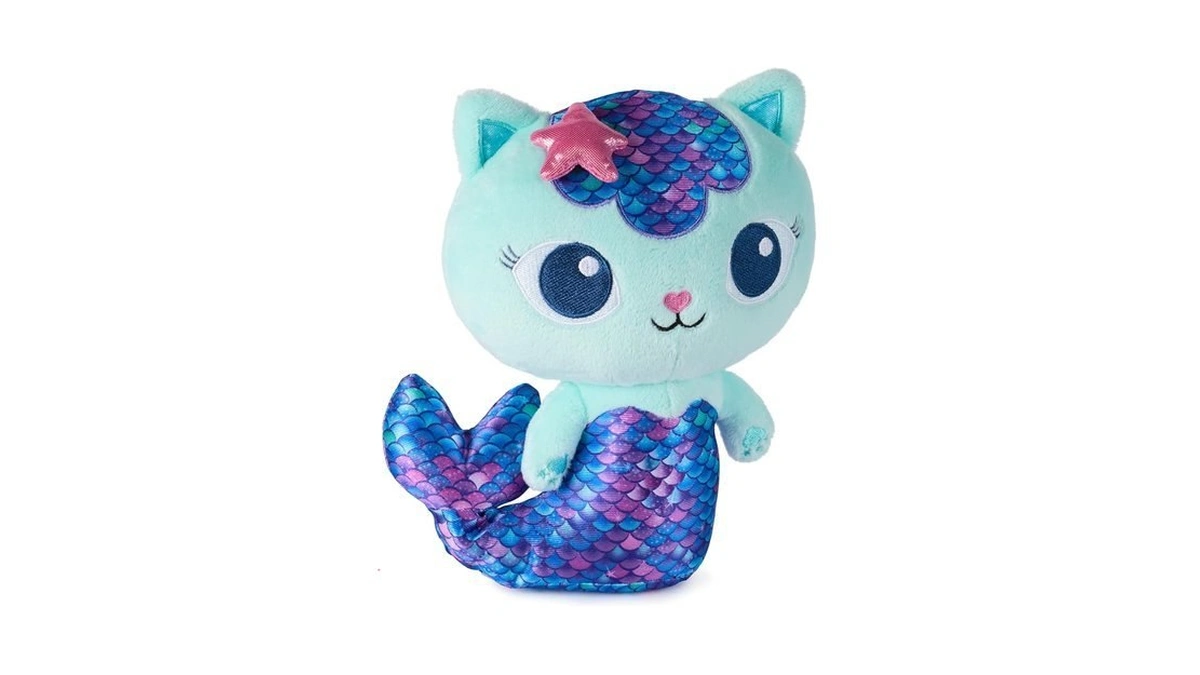 Gabby’s Dollhouse, Fin-tastic Mercat, Premium Plush Toy, 10-inch Tall Stuffed