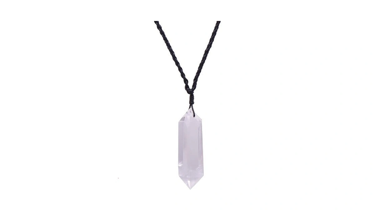 Pearl Miner 2 Inches Large Healing Crystal Necklace White Quartz