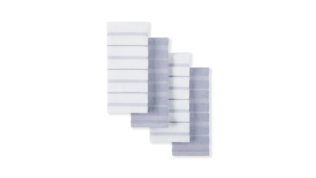 Kitchenaid Albany Kitchen Towel 4-pack Set, Lavender Cream/white, 16"x26"