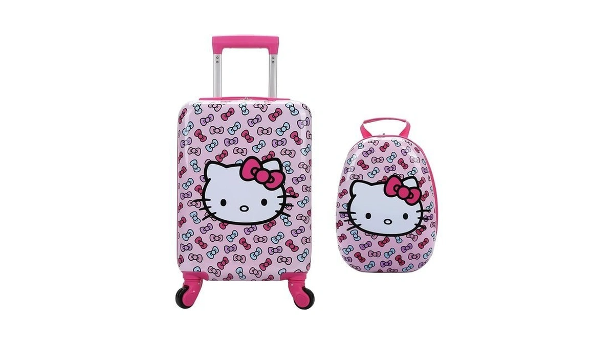 Hello Kitty Character Face Kids' 2-piece Travel Set With Rolling