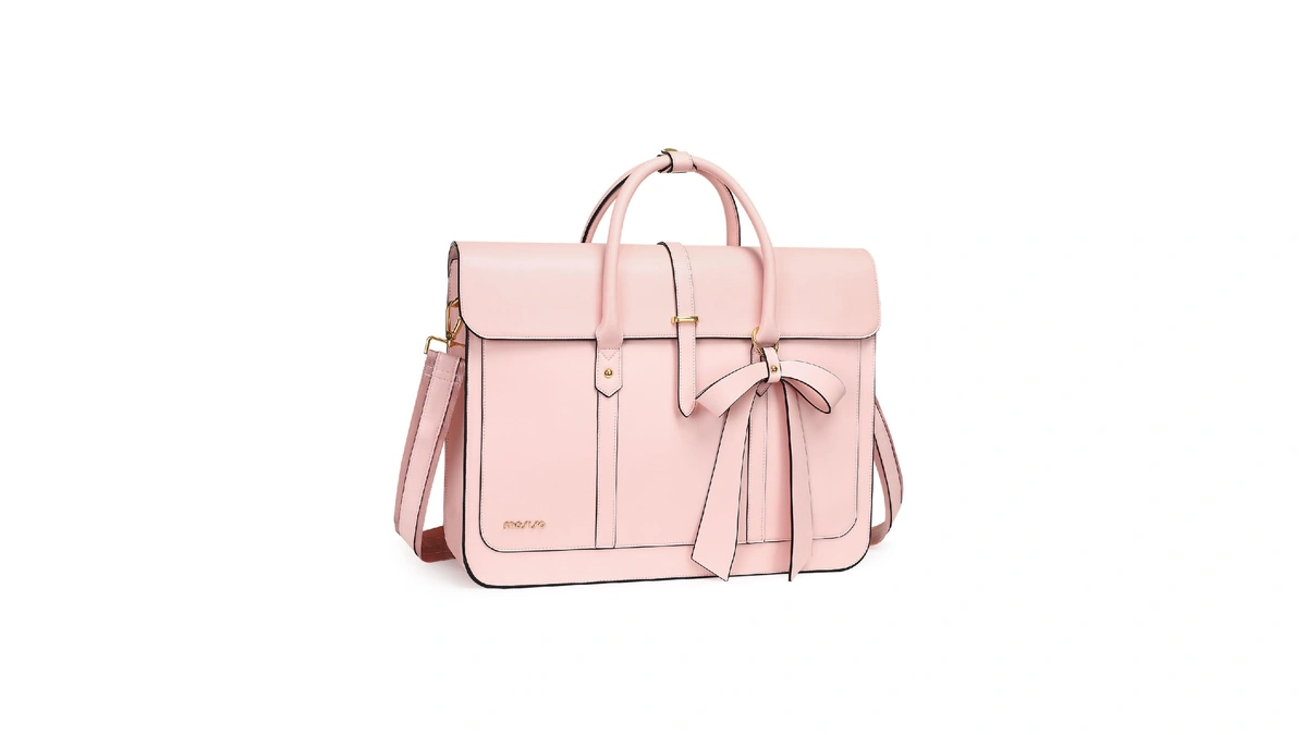 Mosiso Laptop Bag For Women, 15-15.6 Inch Pu Leather Laptop