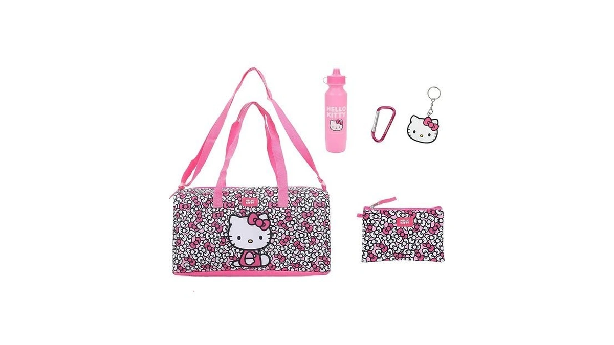 Hello Kitty Bows All-over Print 5-piece Duffel Bag Set