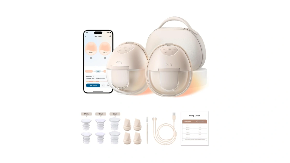 Eufy Security Heated Wearable Breast Pump S1 Pro, Slim Hands-free