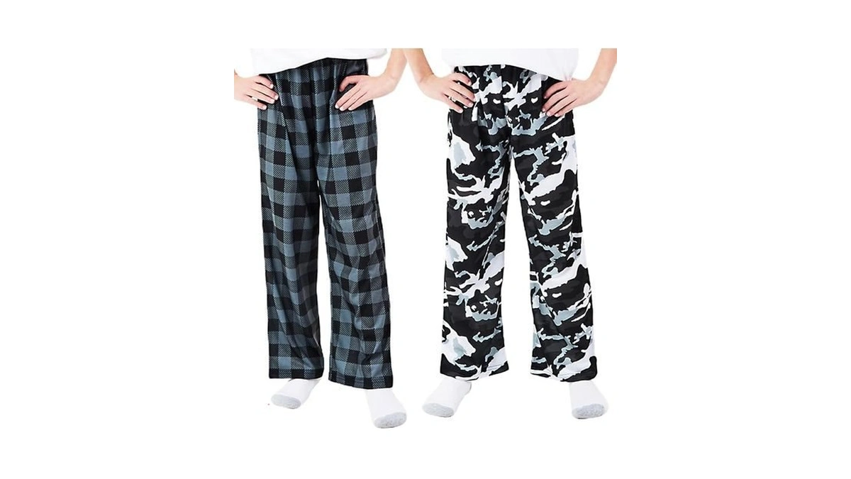 Bioworld Gray Camo & Gray Plaid 2-pack Boy's Sleep Pajama