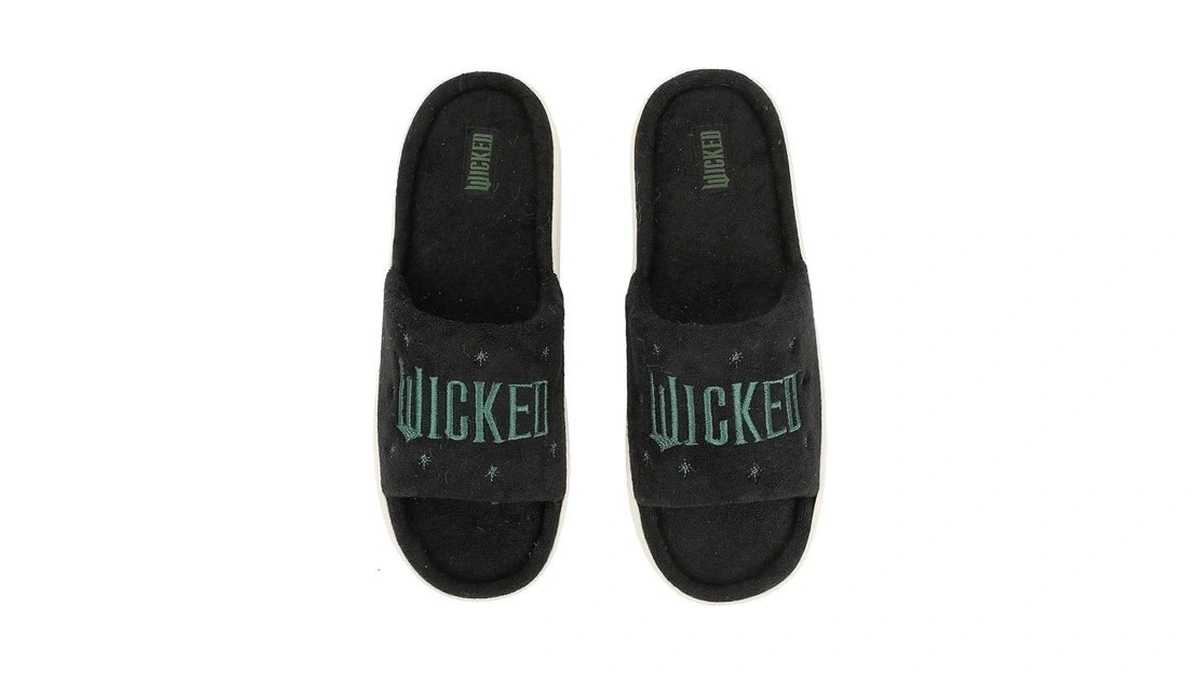 Bioworld Wicked Embroidered Logo Strap Open Toed Slipper-small