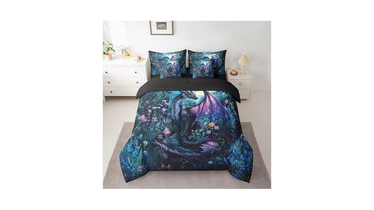 Feelyou Dragon Comforter Set With Sheets King Size Dragon Stuff