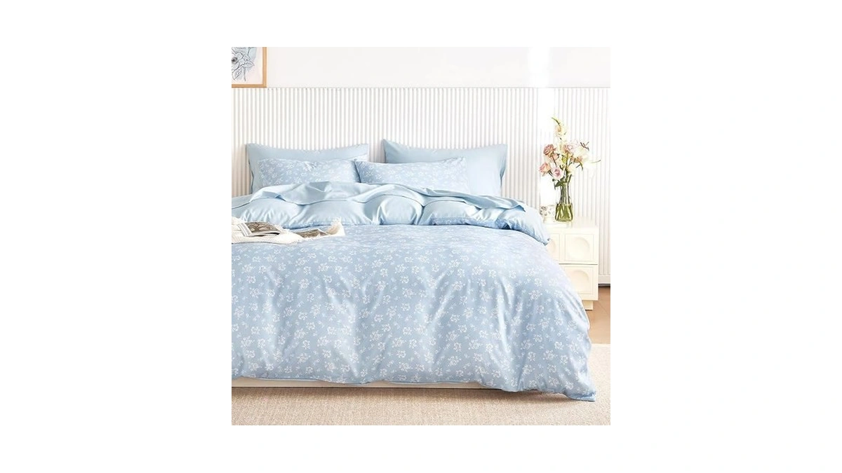 Wake In Cloud - Coquette Duvet Cover Set, Floral Cottagecore
