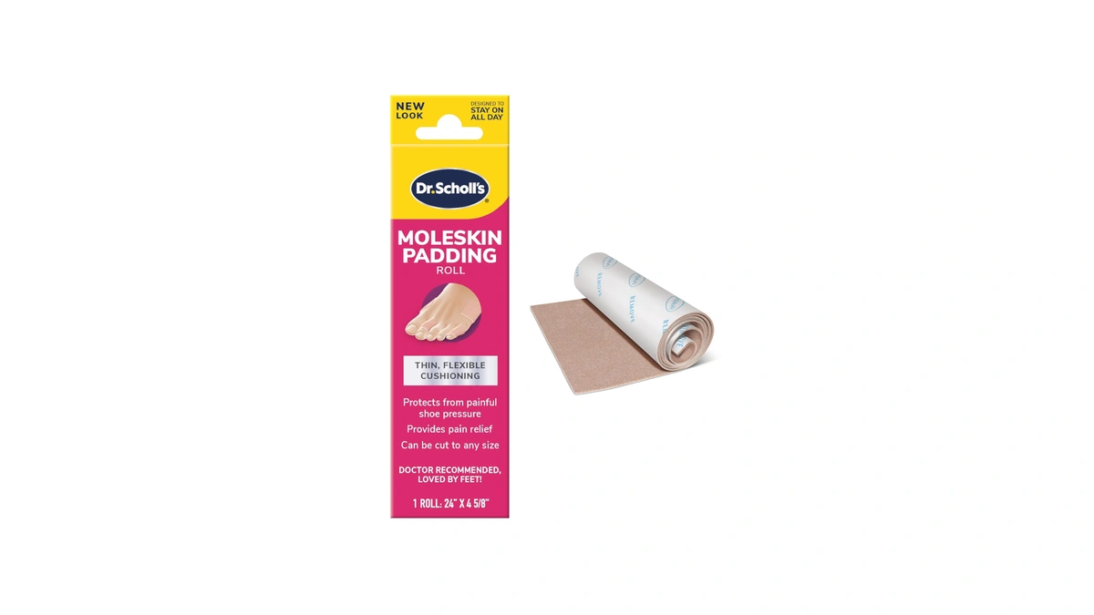 Dr. Scholl's Moleskin Padding Roll, 1 Roll // Thin, Flexible