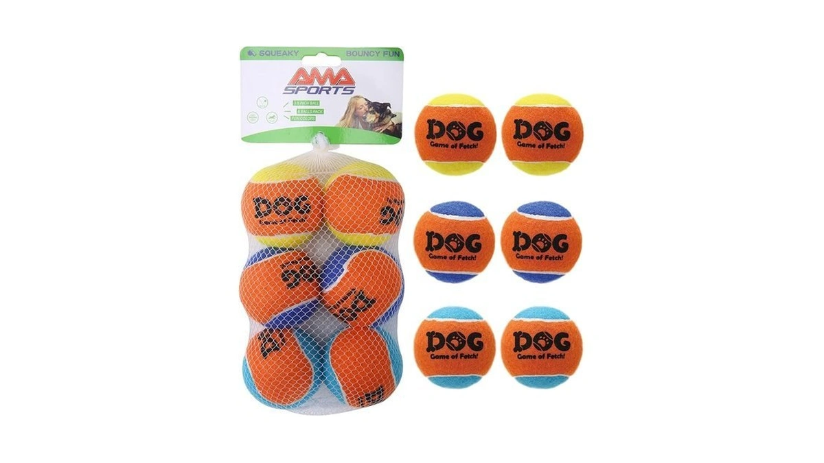 Ama Sport Squeaky Tennis Balls For Dogs 2.5" Small Medium