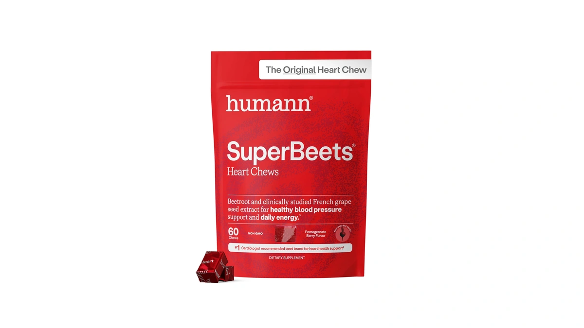Humann Superbeets Heart Chews, Beet Root Powder Support Energy Supplement,