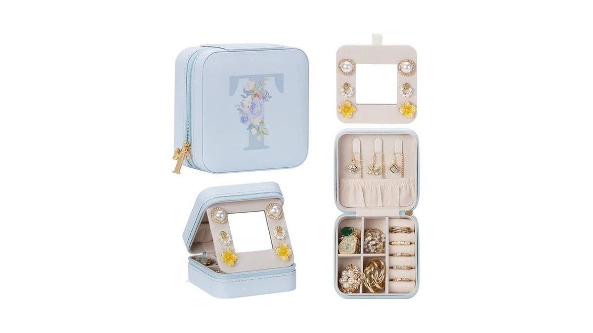 Enthralite Travel Jewelry Box For Gift: Traveling Jewelry Case For