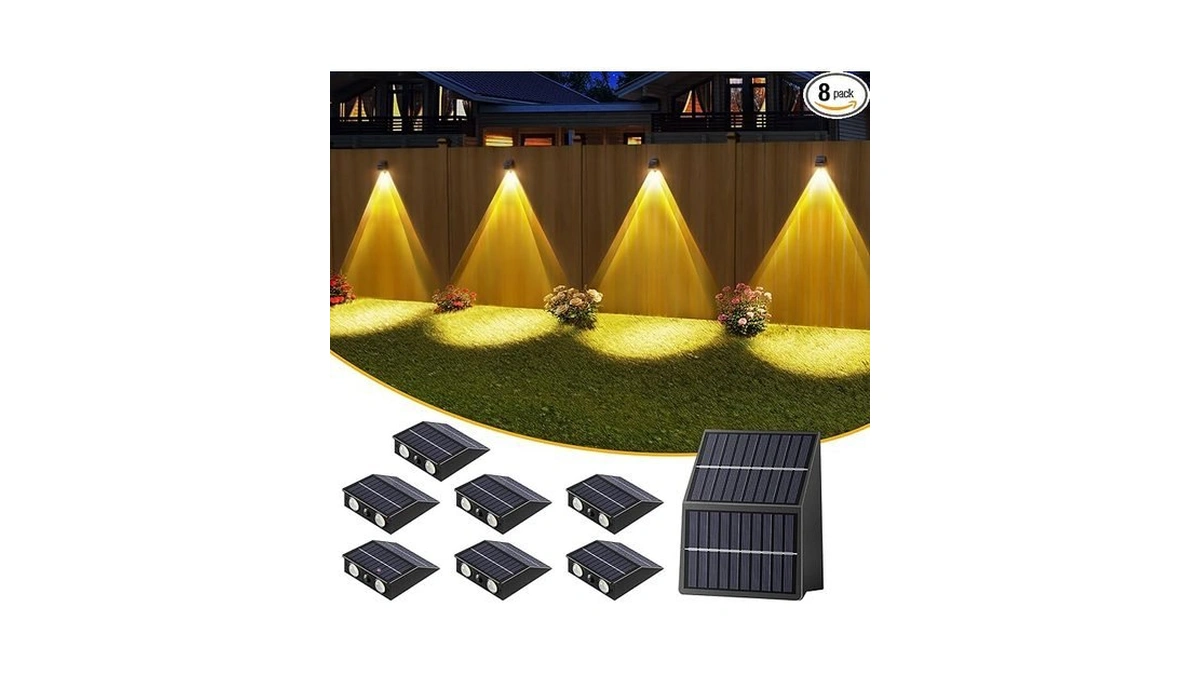 High Brightness Solar Fence Lights Outdoor, Larger Size Solar Lights