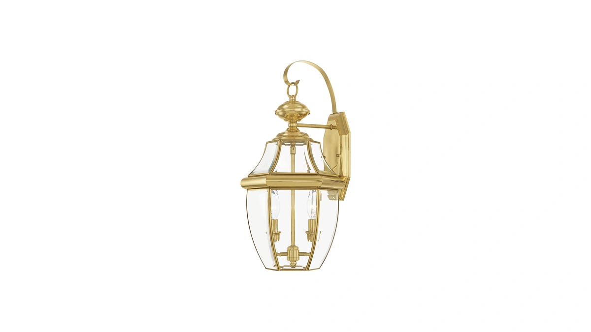 Livex Lighting 2251-02 Monterey 2 Light Outdoor Polished Brass Finish