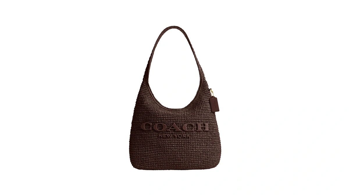 Coach Women Refined Weave Straw Brooklyn Shou...