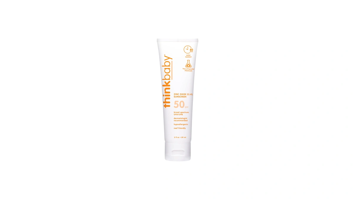Thinkbaby Spf 50+ Baby Sunscreen, 3 Oz. โ Safe, Natural