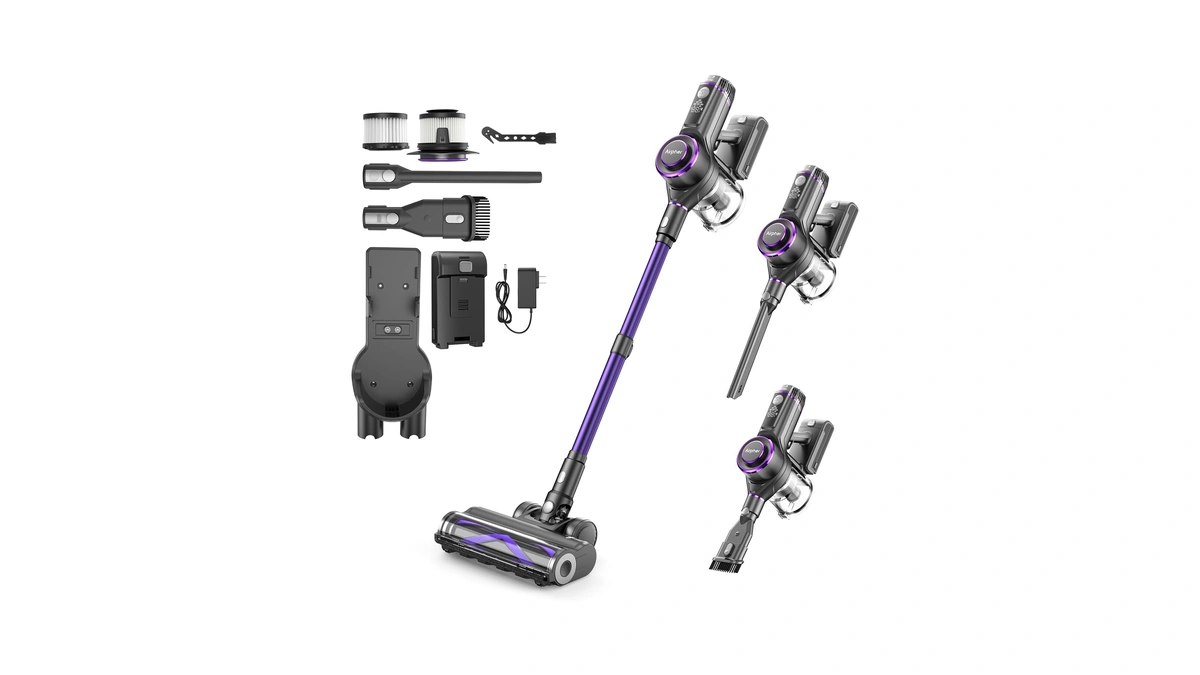 Airpher Cordless Vacuum Cleaner,75min Runtime,600w 65kpa Dual Motor Pet Hair
