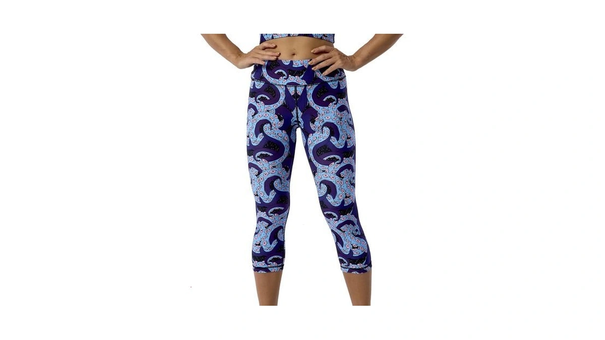 Uiuo-uipeu Women's Tummy Control Yoga Capri Pants Workout Leggings With