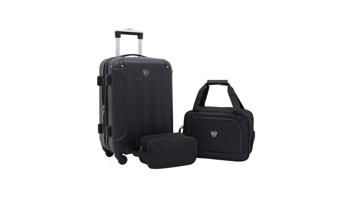 Travelers Club Chicago Hardside Expandable Spinner Luggage, Black, 3 Piece