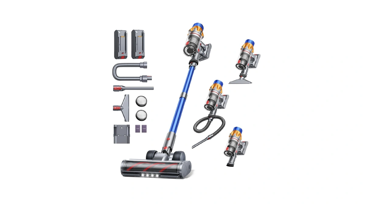 Cordless Vacuum Cleaner With 2 Batteries, 130 Mins/50kpa/600w Stick Vacuum