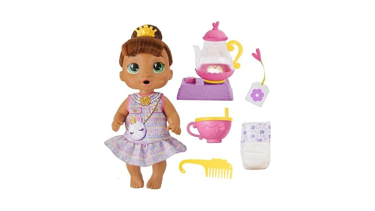 Baby Alive Bubbly Tea Party Sophia Sparkle Doll With Teapot