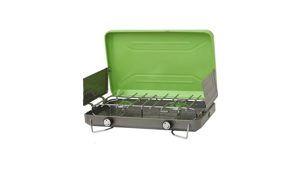 Flame King Vt-101 2-burner Portable Camping Stove Grill, Great For