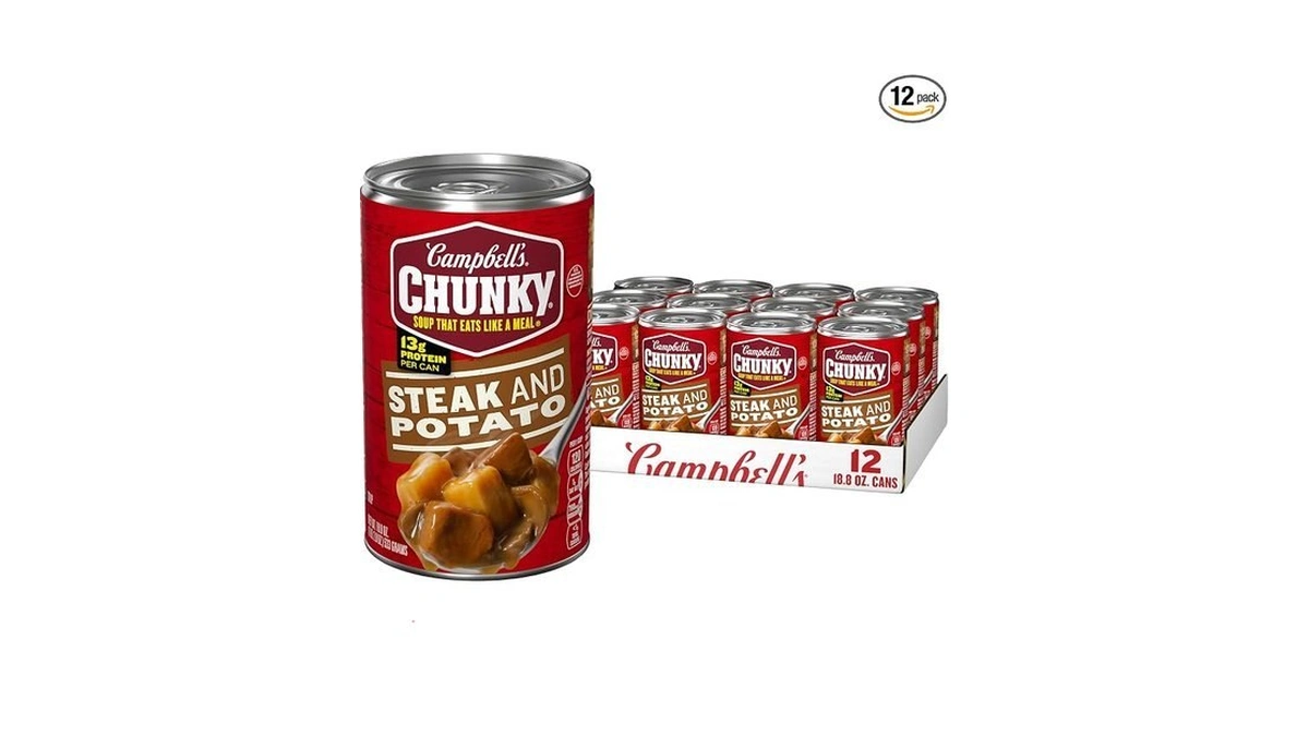 Campbell’s Chunky Soup, Steak And Potato Soup, 18.8 Oz Can,
