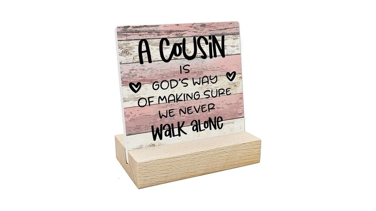 Rewidparty Cousin Gifts For Women Cousin Ceramic Sign Keepsake Cheer