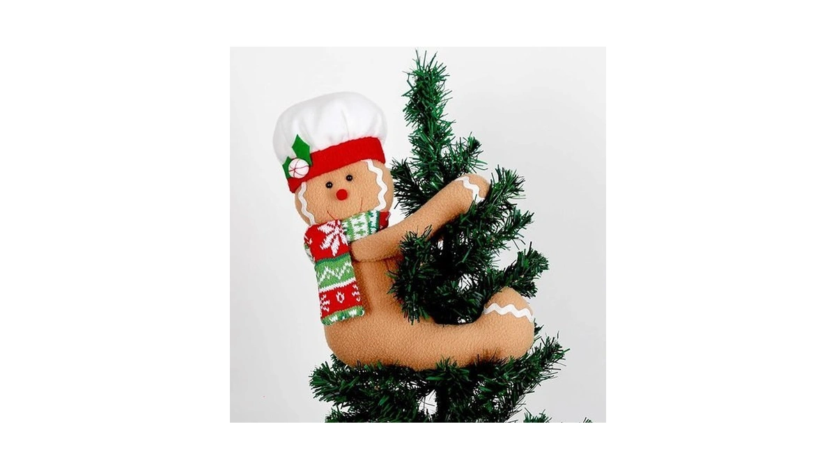 Gingerbread Man Christmas Tree Topper Decorations,unique Funny Xmas Plush Stuffed