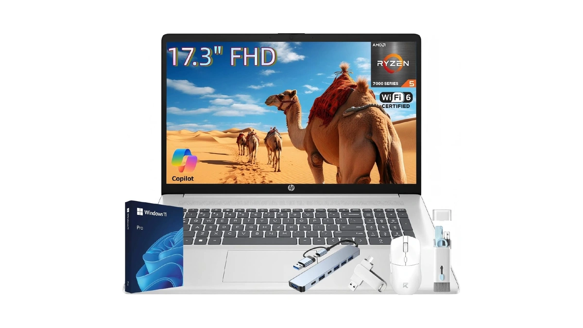 Hp 17 Inch Laptop Computer, 17.3" Fhd Ips Display, 16
