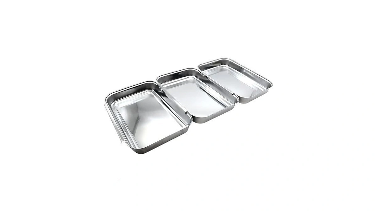 Toyosport 3 Pcs Stainless Steel Breading Trays, Breading Pans, Dredging