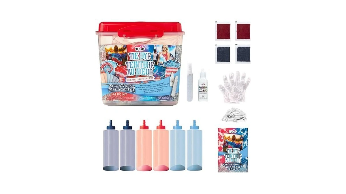 Tulip One-step Tie-dye Usa Party Mega Value Kit, 74-piece -