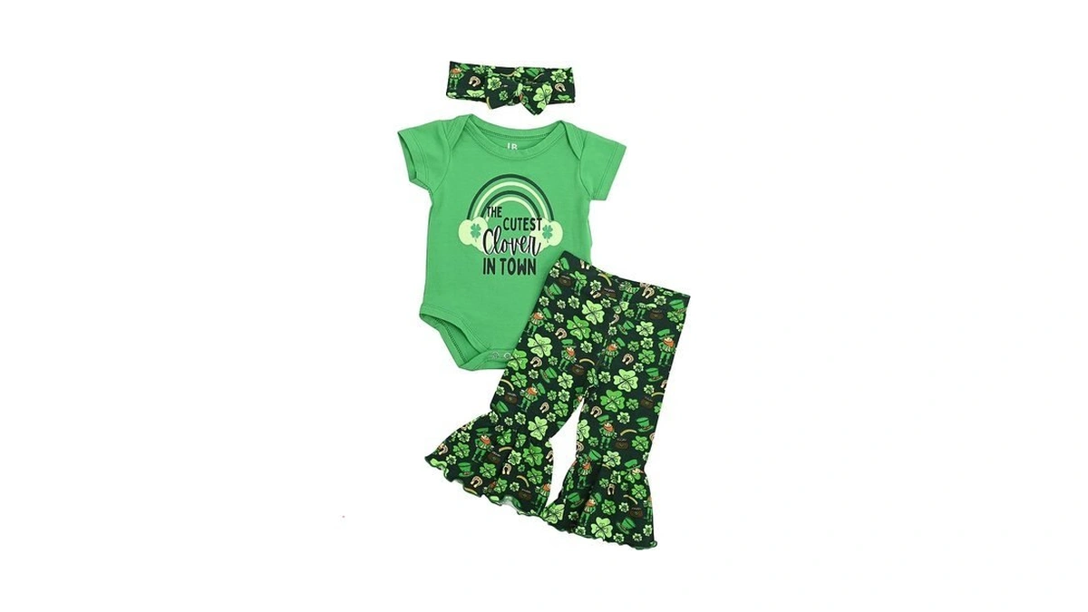 Unique Baby Girls St Patricks Cutest Clover In Town Layette