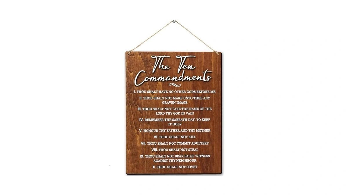 Woodamore The Ten Commandments Wall Decor - 10 Commandments Wall