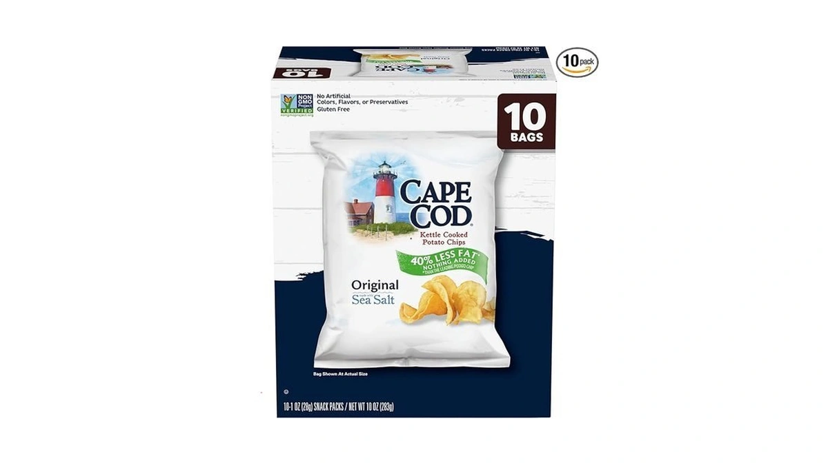 Cape Cod Potato Chips, Less Fat Original Kettle Chips, 1