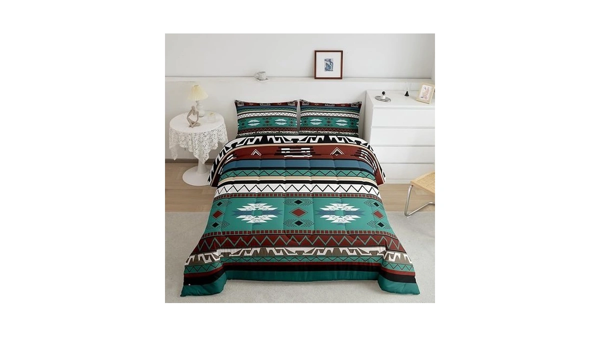 Jejeloiu Boho Bedding Set King Size Kids Southwestern Native Aztec