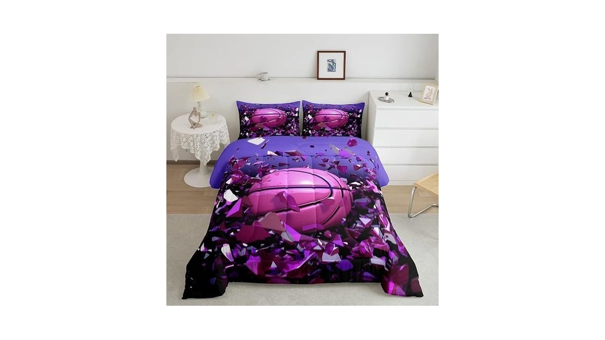 Feelyou Basketball Comforter Set Sports Bedding Set For Boys Girls