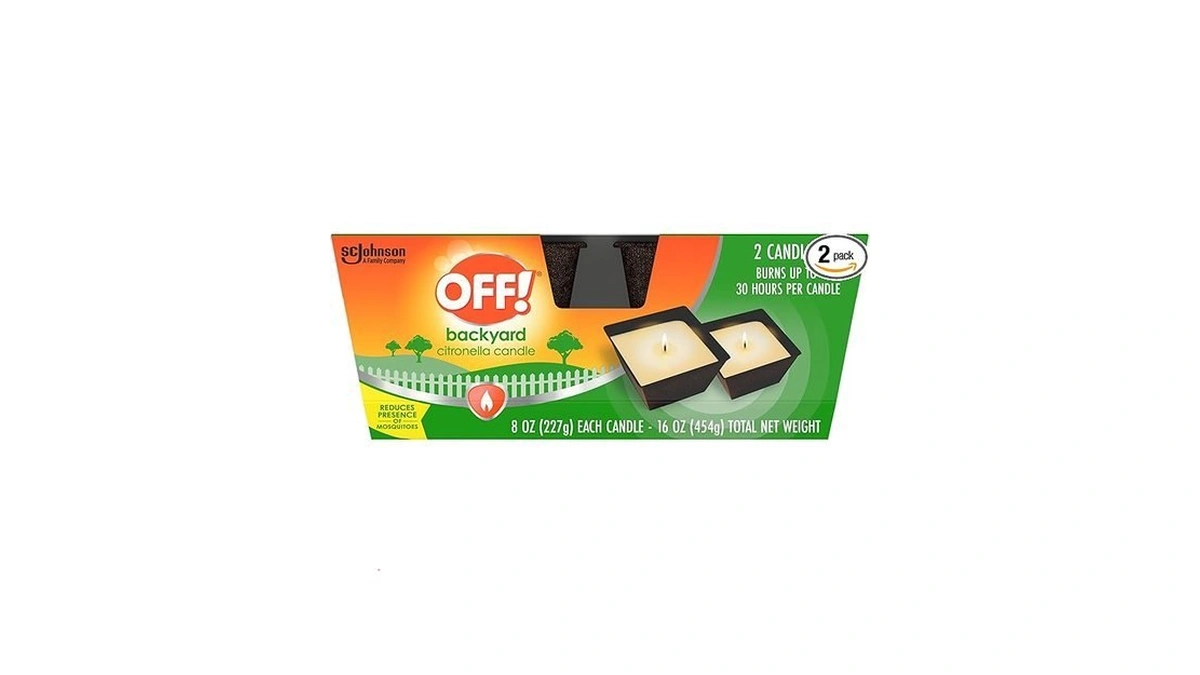 Off! Backyard Citronella Scented Candle, Ambiance Enhancing Centerpiece, Burns For
