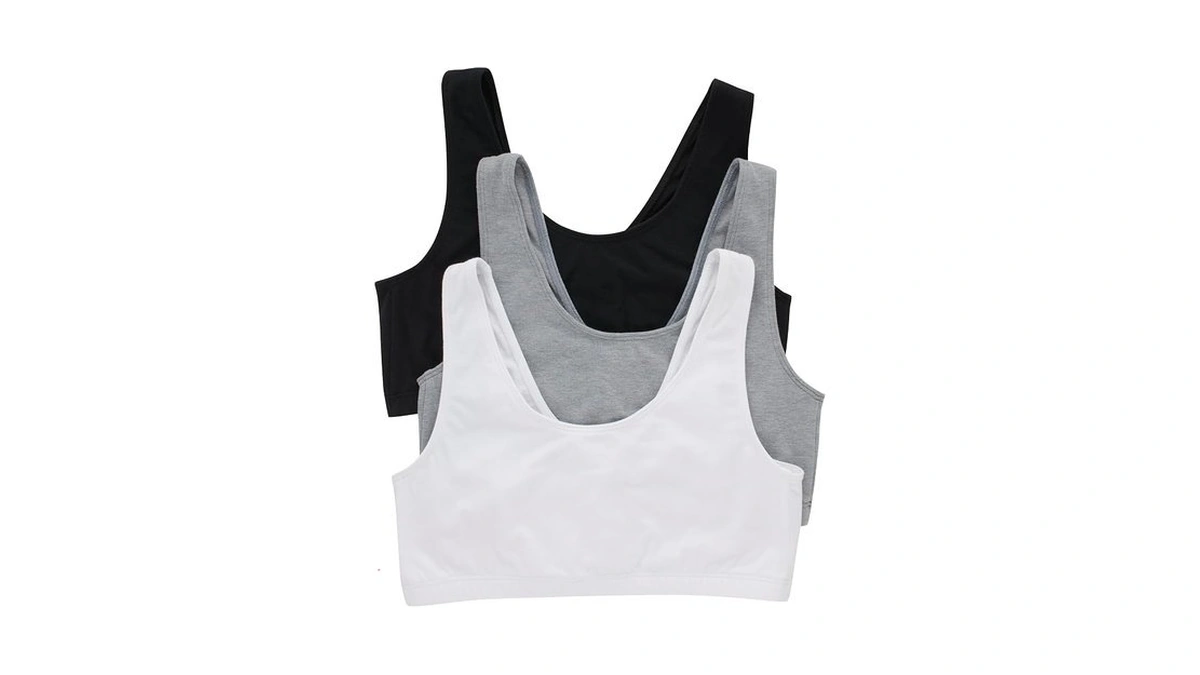 Hanes Womens Scoopneck Bralette Pack, Low-impact Bra, Cooling Stretch Cotton