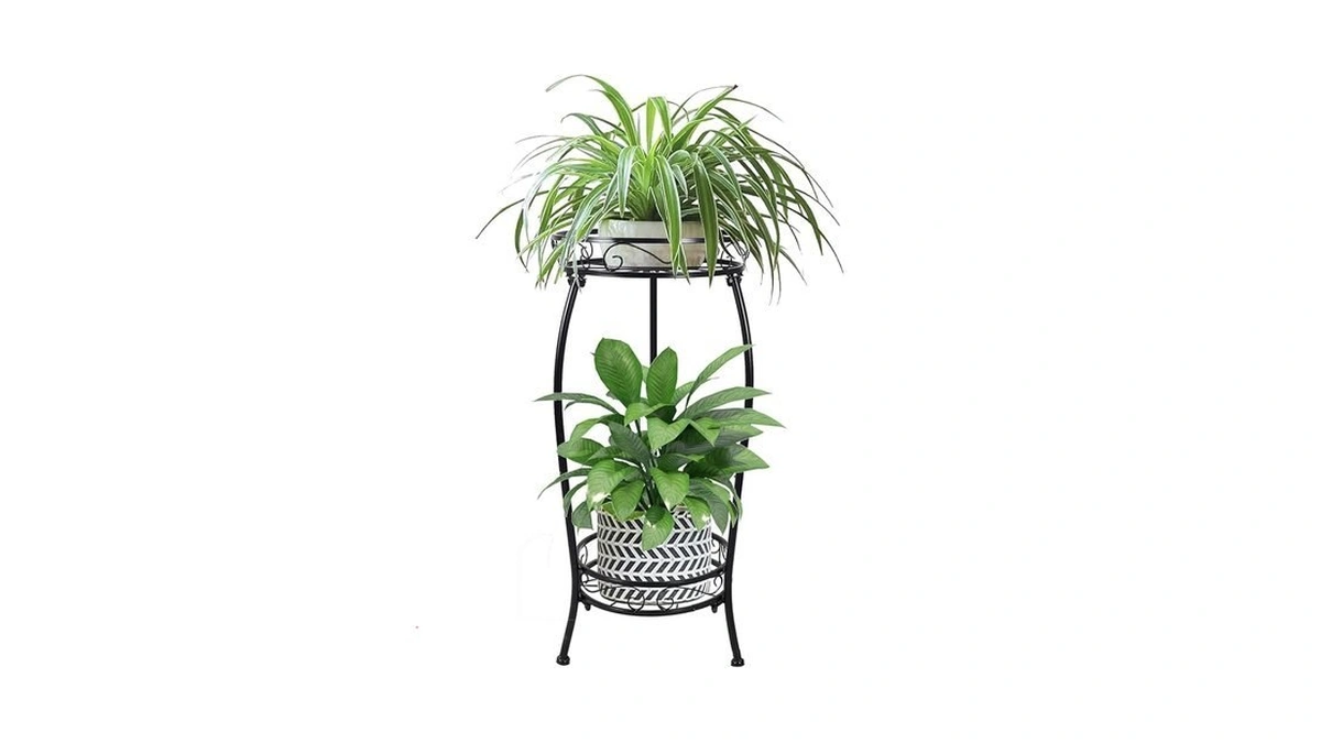 Unijoy 2-tier Plant Stand Indoor Outdoor - 27" Tall Heavy
