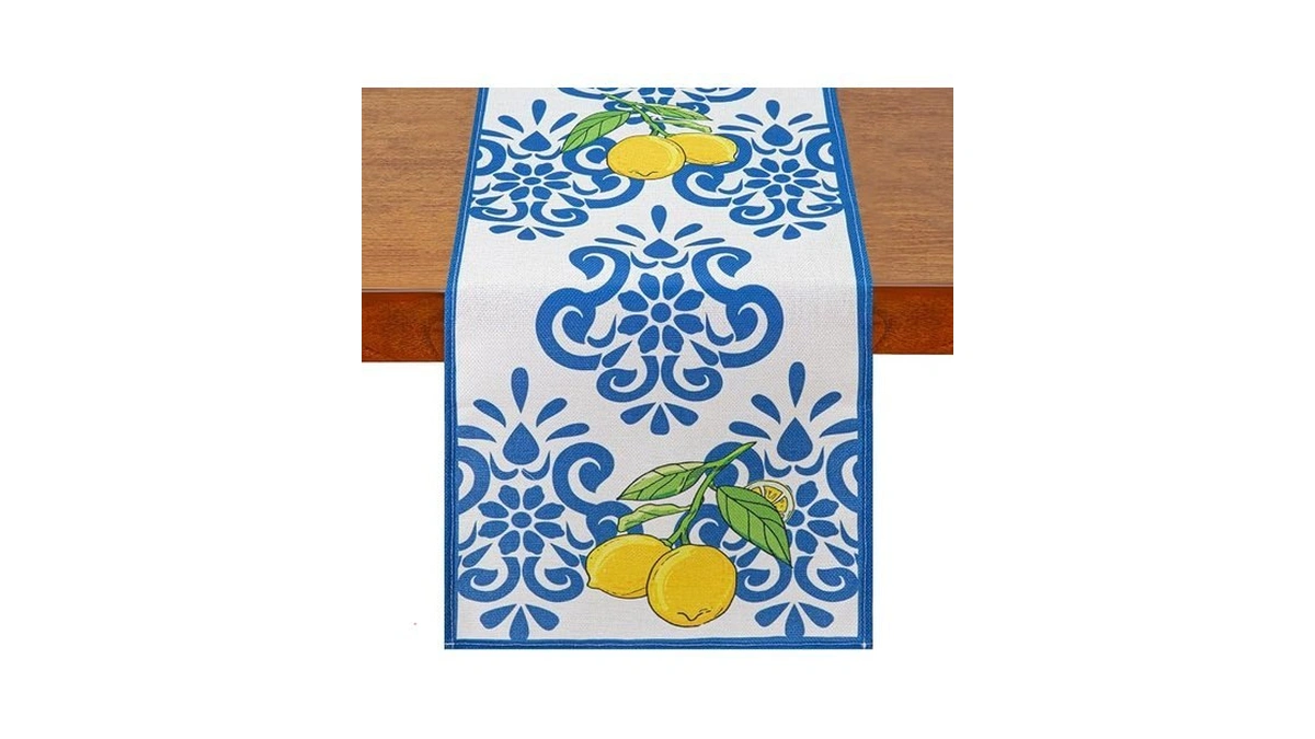 Qinjiejie Lemon Table Runners Italy Kitchen Capri Dining Party Decorations